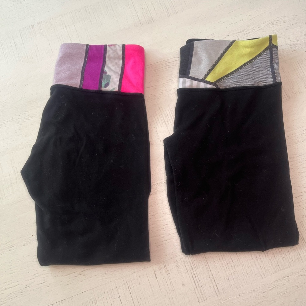 LULULEMON Leggings Womens Black Running Reversible - Lot Of  Two (2)